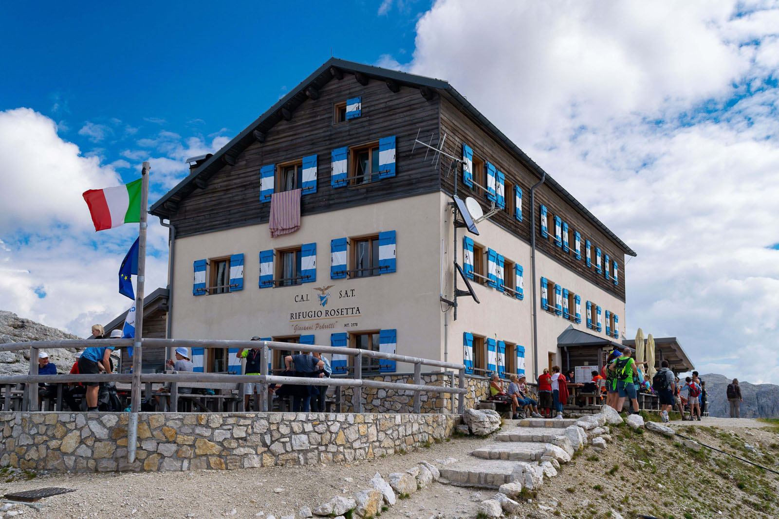 Rifugio Rosetta in Pale di San Martino, Dolomites, Italy