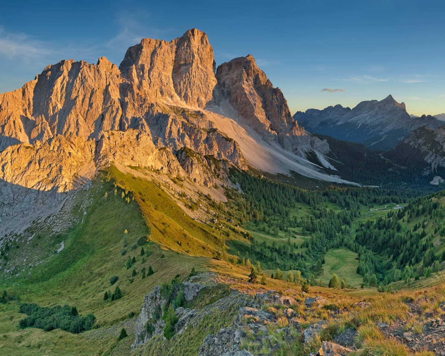 Sunset over pelmo (Dolomites)