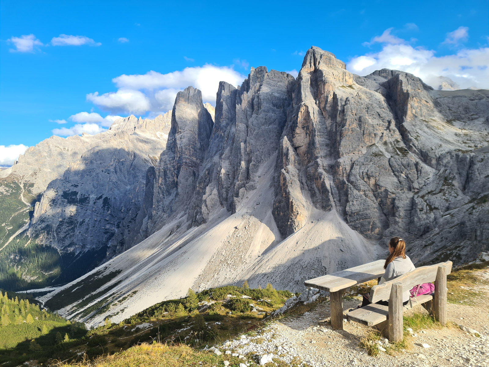Majestic view to the famous Dolomites, Oberbachernspitze, Einser