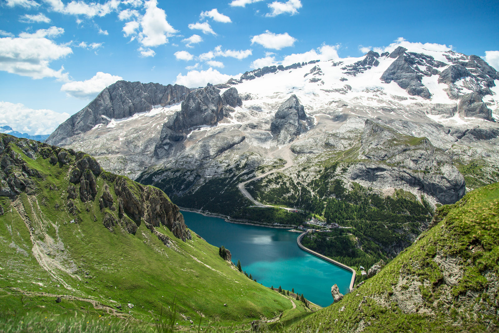 Alpine landscape in the Dolomites, Italy.