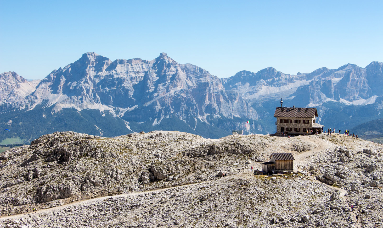 Dolomiten Rifugio Franz Kostner Kulisse Panorama Ausblick