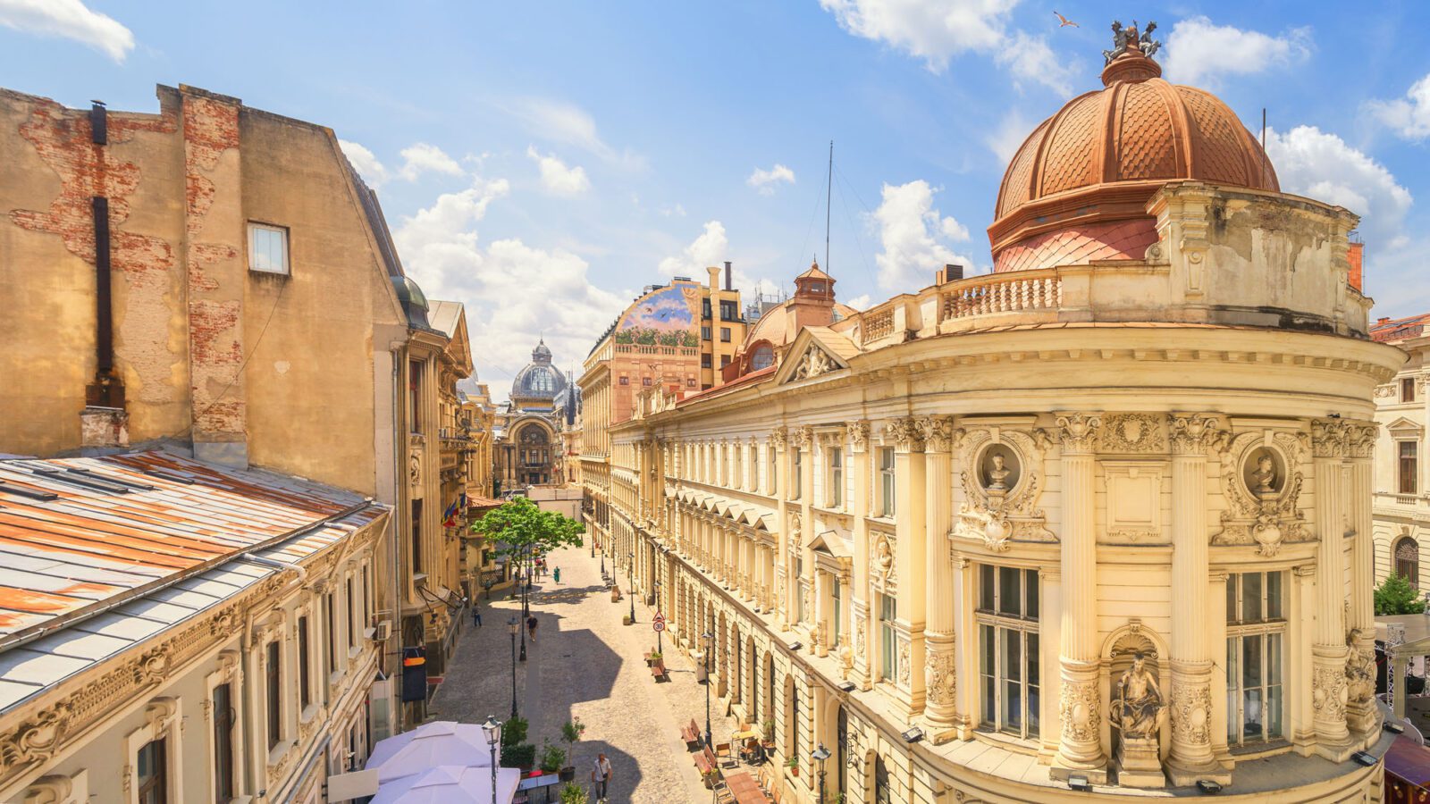 Bucharest Old Town Sunny Summer Day - Romania